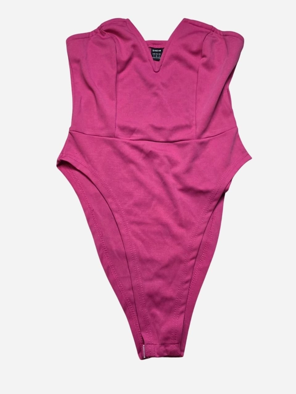 Hot Pink Strapless One-Piece Bodysuit
